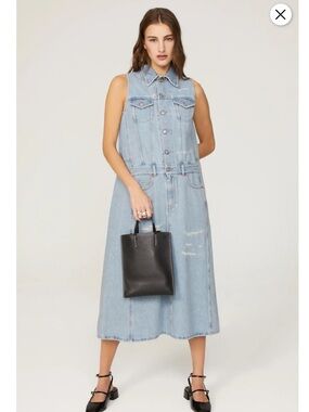 MM6 Maison Margiela Distressed Denim Dress, US Size: 4